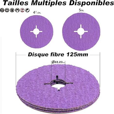 Fibre Discs 125 mm, Ceramic, Grit 60, Angle Grinder (1/4)