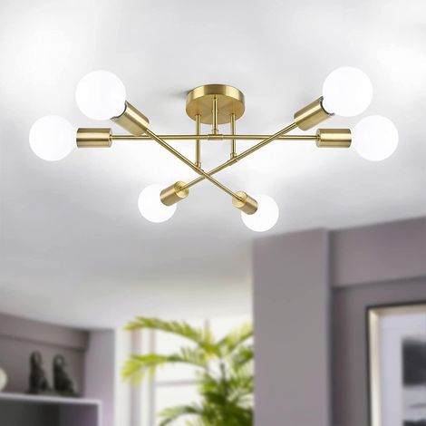 Ceiling Light Traditional 6-Light Metal Brushed Copper E27 (1/5)