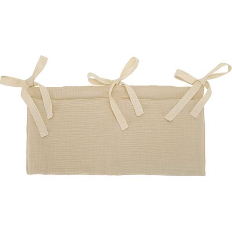 Bolsa de almacenamiento colgante KZQ, organizador 2 en 1 para habitación infantil, organizador de bolsillo para cuna, bolsa de almacenamiento colgante sólida para juguetes junto a la cama. (1/4)