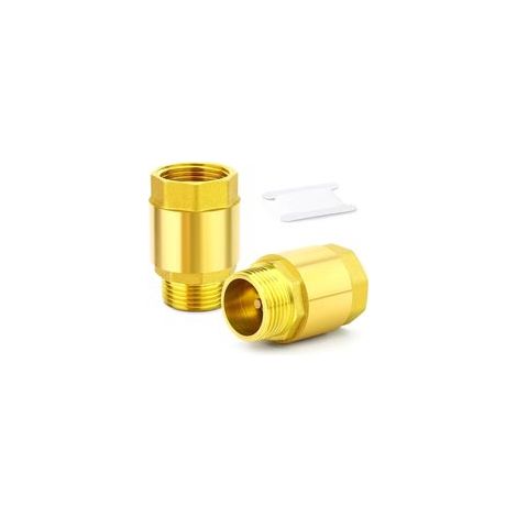 2 pièces clapet Anti-Retour unidirectionnel en Laiton, Filetage BSP 1/2" Femelle et mâle, clapets en Ligne, prévention du refoulement d'eau (1/5)