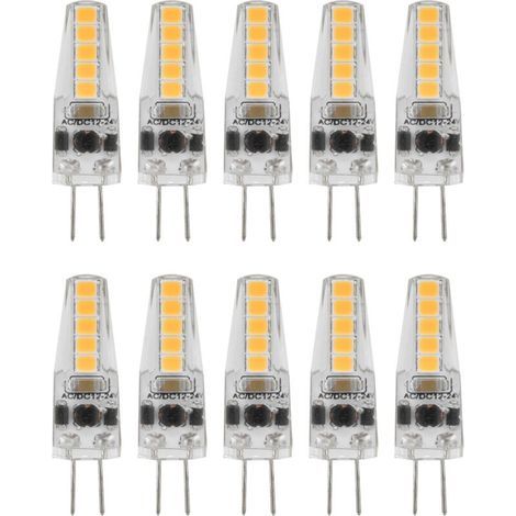 10pcs G4 LED Ampoules 2W Bi Pin Base Dimmable Ampoules pour Lustre Plafonnier Lampe De Table Blanc Chaud 3000K AC 1224V (1/5)