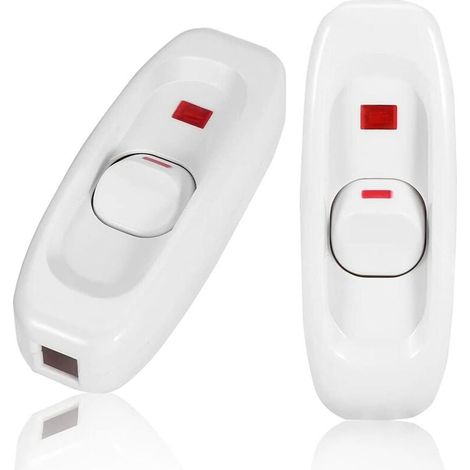 Interruptor de tracción, interruptor basculante de luz, interruptor de luz, interruptor en línea, 2 piezas, 250 V, 10 A, interruptor de tracción de encendido/apagado en línea para lámpara de escritori (1/4)