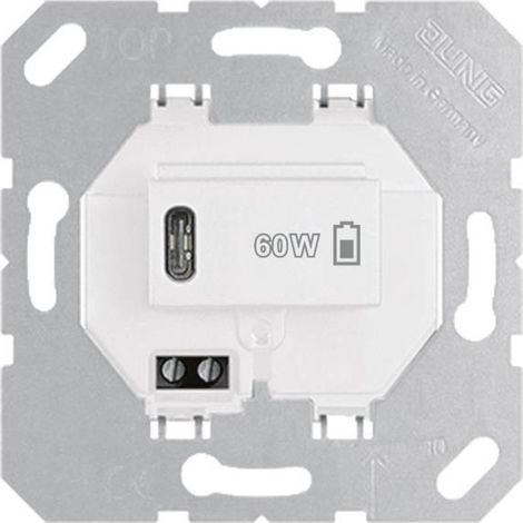 Jung Caricatore USB PD, 1 x tipo C, bianco alpino USB PD60 C WW