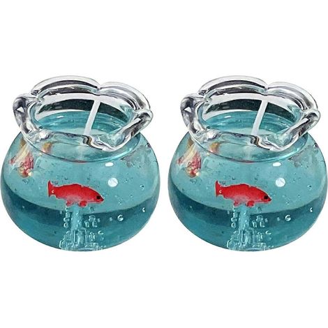 Bougie parfumée aquarium à bulles - Bougie décorative en résine en forme de poisson rouge pour l'aromathérapie, idéale pour la décoration intérieure et comme cadeau pour hommes et femmes (2 pièces) (1/5)