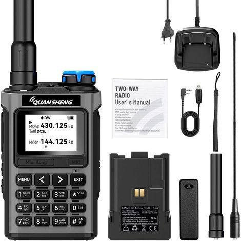UV-K1 Walkie Talkie Handheld Ham Radio, Air Band Receive 50-600MHz, Wireless Copy, One Key Frequency Match, Type-C Charging, NOAA Weather, 200 Channels, VOX, Portable Two Way Radio (1/5)