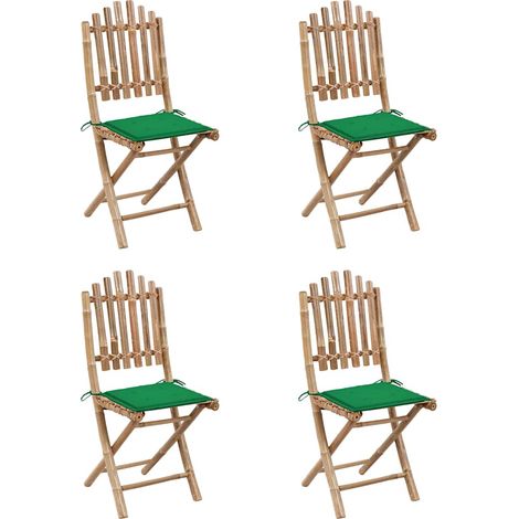 Maison Exclusive - Set da Pranzo da Giardino 5 pz Pieghevole con Cuscini in Bambù (1/5)