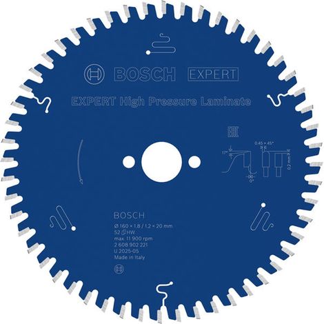 Bosch EXPERT High Pressure Laminate Kreissägeblatt 160x20 mm Z52 - 2608902221 (1/5)