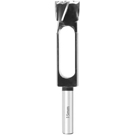 Foret à tenon profond pour travaux de menuiserie 8, 10, 12, 15, 20, 25, 30, 35 et 40 mm - Coupe-goujons - Coupe-tenon - Foret à liège - Coupe-cheville profond (15 mm) (1/4)