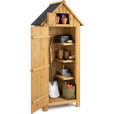 Narrow Garden Shed - Natural