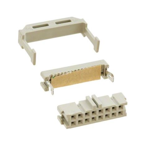 Connecteur IDC 3M Femelle, 16 contacts, 2 rangées, pas 2.54mm, Montage sur câble, série 3000 ( Prix pour 1 )