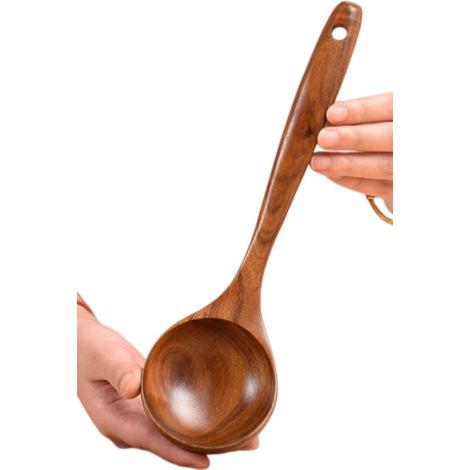 Cuillère à soupe moyenne - Teck - Ustensile de cuisine - 288 cm - Marron - 1 pièce (1/5)