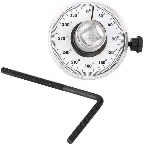 360° Jauge de Serrage Angulaire , 1/2 pouce Jauge d'angle Réglable Angle d'entraînement Couple Angulaire Clé Mesure Voiture Gauge (1/5)