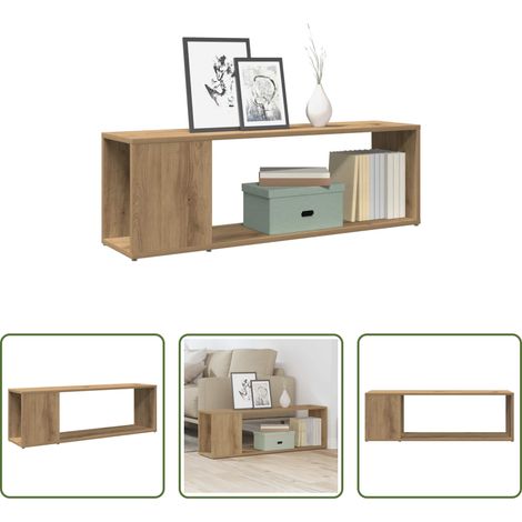 Holzwerkstoff - TV-Schrank Artisan-Eiche 100x24x32 cm Holzwerkstoff (1/5)