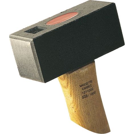 Massette carrée 1.5 kg – Tête acier carbone 5 cm – Manche Nerflex ergonomique – Outil professionnel de maçonnerie et bricolage – Résistante et durable
