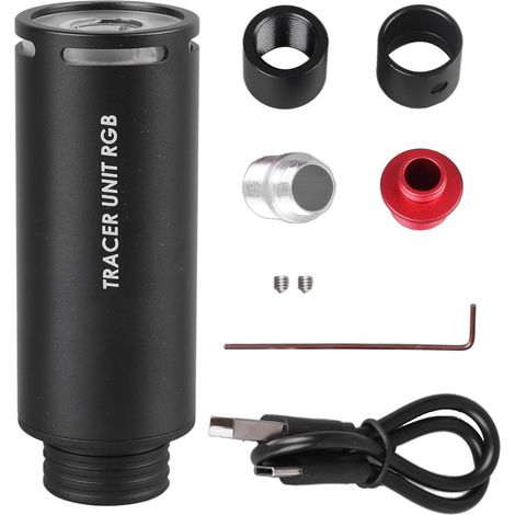 Ortviai Unité de Traçage pour Armes à Air Comprimé – 9 Couleurs Fluorescentes, Compatible 11 mm CW, Aluminium, 500 mAh