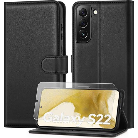 Coque pour Samsung Galaxy S22 5G avec Verre Trempé, Noir (1/5)