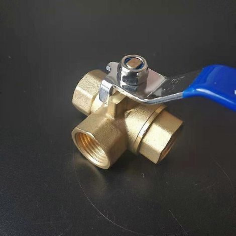 3-wegklep, 1/2" messing kogelkraan, drieweg messing klepadapter kogelkoppeling (1/4)