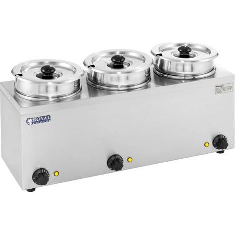 Calentador de sopa eléctrico baño maría 450W 230V 3 x 3,8L (1/5)