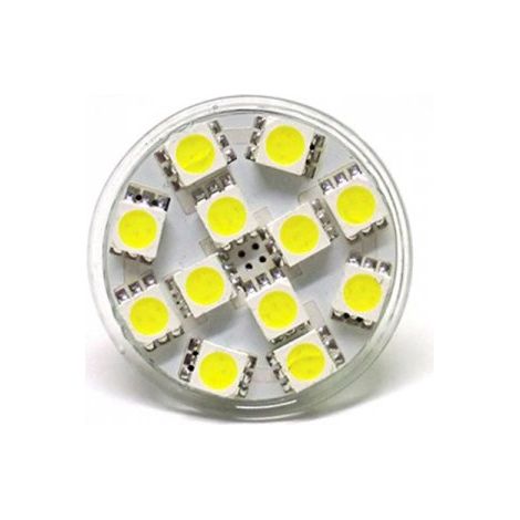 Lampada LED MR11 GU4 12 SMD 5050 2W=20W 12V DC Bianco Naturale 4500K