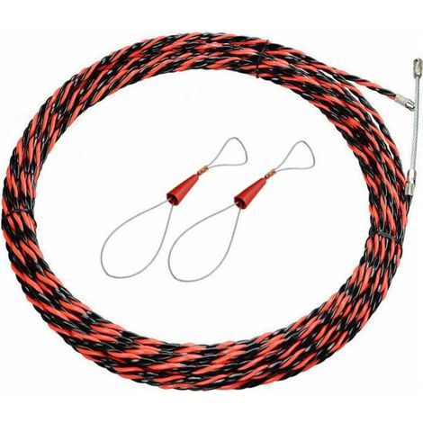 CHOYCLIT Tire fils d'électricien,Aiguille Electricien 50M Tire Fil Electrique 5mm Diamètre Aiguille Tire Fil, rétractable d'installation pour tire Cable et rallonge en acier spiralé flexible tire fils (1/5)