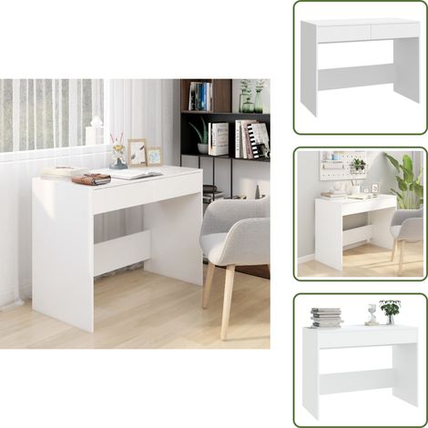 Scrivania scuola - vidaXL Scrivania Bianca 101x50x76,5 cm in Truciolato - Scrivania con cassetti