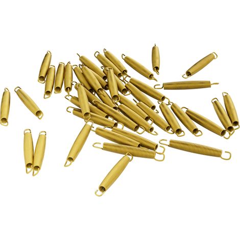 Jumpoo - Satz mit 42 Zugfedern Ersatzfedern 14 cm 28 Windungen für Trampoline oder Bastelarbeiten aus goldenem Stahl