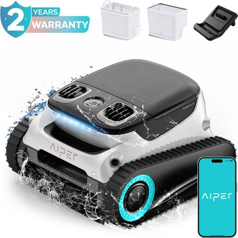 AIPER Scuba N1 Pro 2025 Robot Piscine Puissant sans Fil, Aspirateur Piscine Fond et Parois, Nettoyage Horizontal de la Ligne d'eau, Synchronisation des applications et mises à jour OTA (1/5)