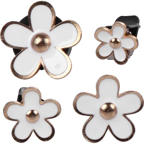 Diffusor fürs Auto Blumendesign weißer Zierclip 4 teilig zur