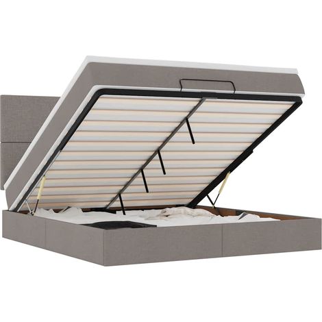 Maison Exclusive - Struttura Letto Pouf con Materasso Tortora 180x200cm in Tessuto