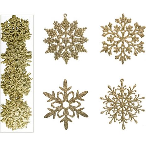 40 Pièces Paillettes de Noël Pendentifs Flocons de Neige Colorés Décoration de Fête pour Sapin (1/5)