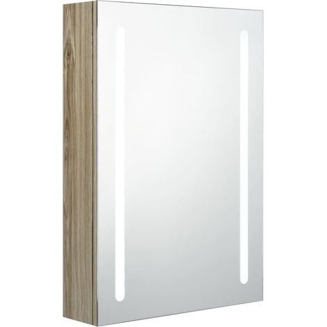 Armoire de salle de bain à miroir LED Chêne 50x13x70 2 (1/5)