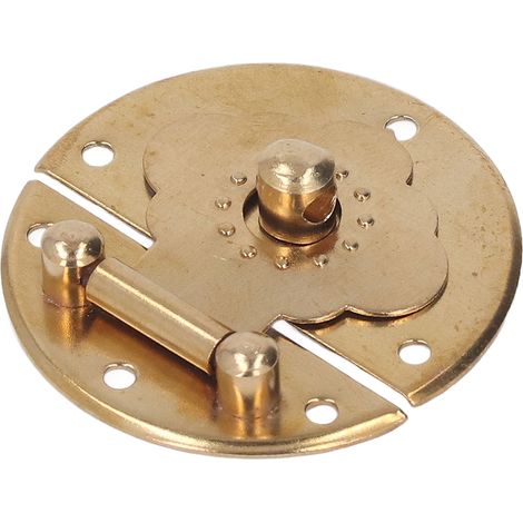 Boîte ronde en bois avec fermoir, coffret cadeau de style chinois moderne, boucle, serrure pour boîte en bois, accessoires de quincaillerie pour emballage de bijoux, couleur laiton (1/5)