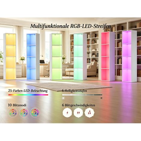 Étagère de salon, étagère verticale, étagère à 4 compartiments, étagère de rangement pour chambre (1/4)