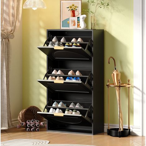 MEUBLIV Zapatero blanco 146x34x109 cm - 2 puertas y estantes ajustables (1/5)