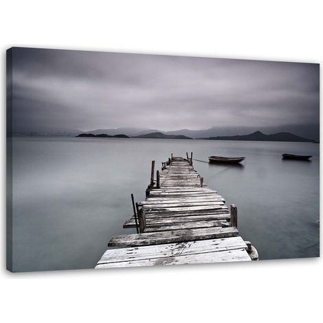 Tableau sur toile Pont vers le lac 60x40 (1/5)