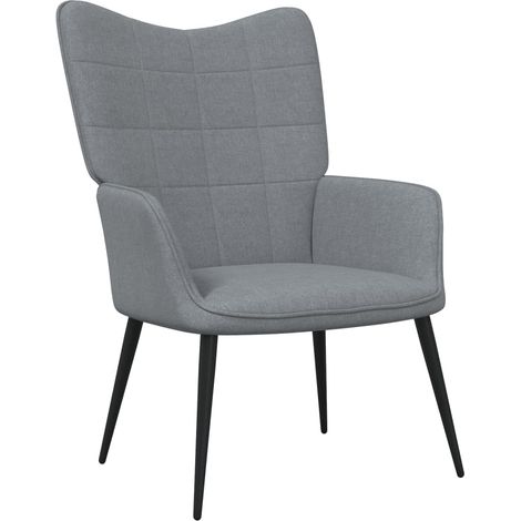 Chaise de relaxation Fauteuil relax - Gris clair Tissu BonneVie-61152 (1/5)