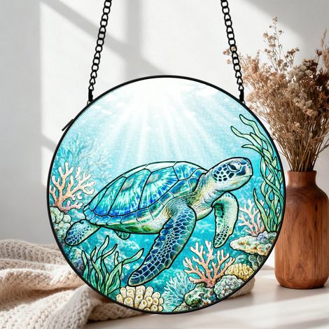 Attrape-soleil vitrail papillon 30 cm décoration suspendue fenêtre animal lumineux cadeau (1/5)