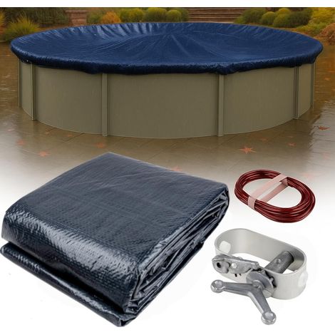 Bâche d'hiver pour piscine hors sol – 9,1 m – Bâche d'hiver ronde pour piscine hors sol – Avec treuil et câble – Résistance et durabilité – Protection UV (1/5)