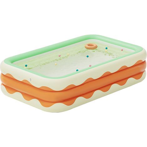 Inflatable 3-layer foldable PVC pool for indoor and outdoor use, orange, 1.3 m (1/5)