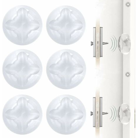 Butée de Porte murale, Arrêts de portes,Stop-portes, Butée de poignée de porte, 6 pièces, Autocollant, en caoutchouc transparent, protection murale (1/5)