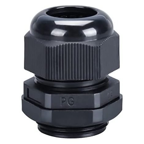 25 Pièces PG19 Nylon Presse-étoupe Conduit Electrique Fil Étanche Compression Connecteur avec Contre-écrou / Rondelle (Noire) (1/5)