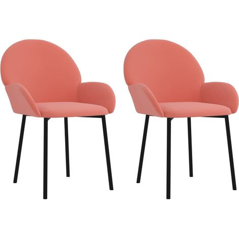Maison Exclusive - Esszimmerstühle 2 Stk. Rosa Samt (1/5)