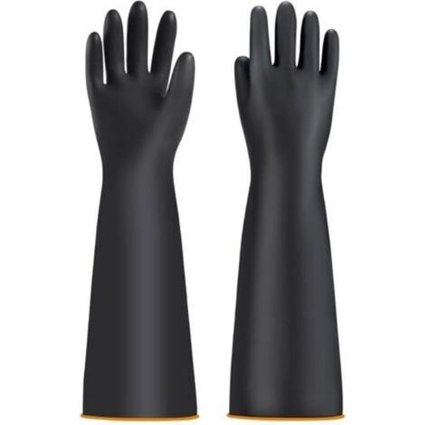 Gants de protection chimiques pour homme - Gants industriels chimiques - Gants longs imperméables - Gants de bassin - Gants de travail résistants à l'acide et aux alcalins (55,9 cm) (1/5)