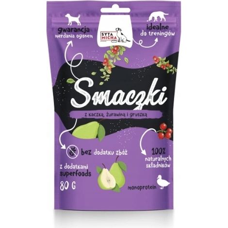 Snack per cani con anatra, mirtillo rosso e pera 80 g