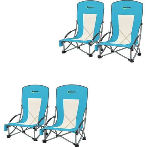 4er Set Campingstühle klappbar Campingstuhl mit Getränkehalter Netzrückenlehne Tragetasche Faltstuhl faltbar Anglerstuhl Outdoor Anglersessel bis 120 kg Gartenstuhl für Garten Strand