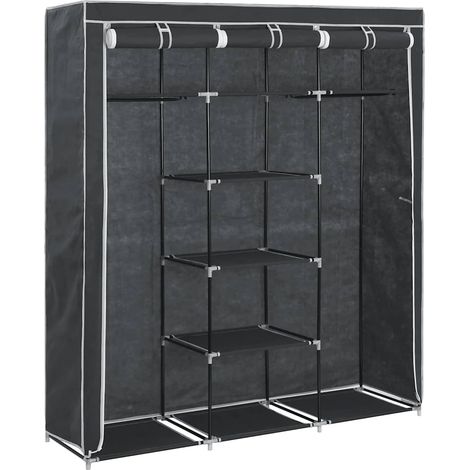Maison Exclusive - Armadio con Scomparti e Aste Nero 150x45x175 cm in Tessuto