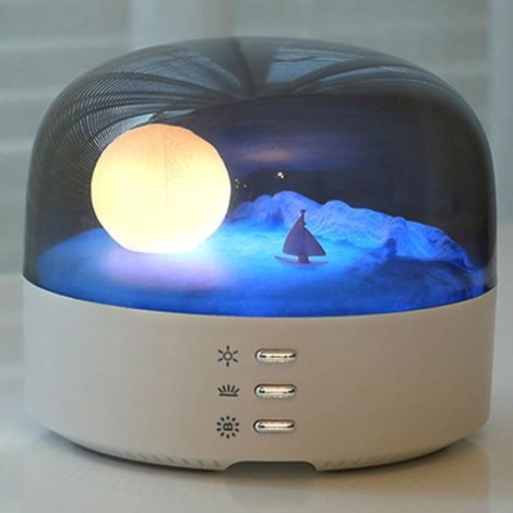 Luce notturna a LED, ricaricabile tramite USB Type-C, luminosità regolabile e utilizzabile anche come altoparlante tramite Bluetooth, due modalità (1/5)