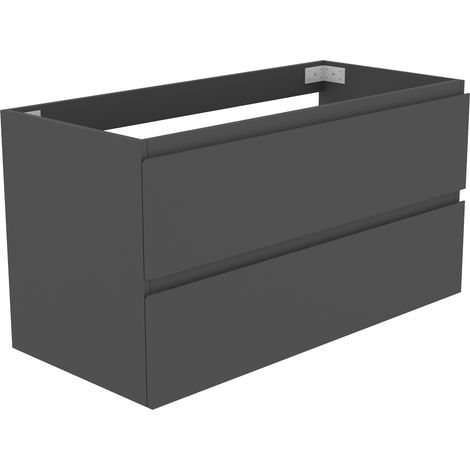 Acazanble Wall Hung Bathroom Vanity Unit Base Cabinet Cupboard Cloakroom Storage Furniture, Soft Close Drawers, Matt Gray, 99x44.5x52cm