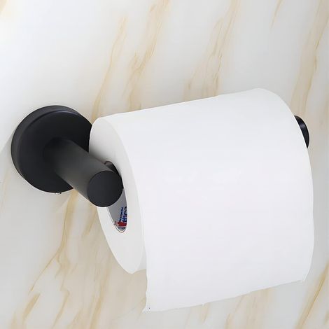 Porte-rouleau de papier toilette mural noir pour salle de bain, convient aux rouleaux de moins de 12 cm de long (1/5)