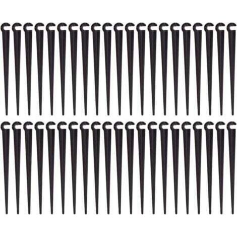 Piquets de Support de Tuyau d'irrigation Support Piquet de Tube Irrigation Goutte à Goutte Plastique Outil de Jardinage,Paquet de 100 (1/4)
